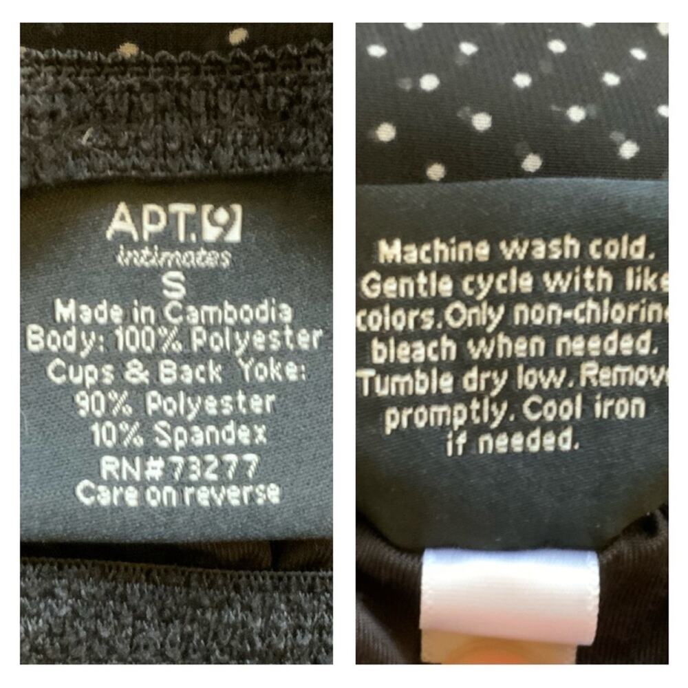 NWOT Black w/White Polka Dots Sheer Babydoll Chemise - Size S - Picture 4 of 4